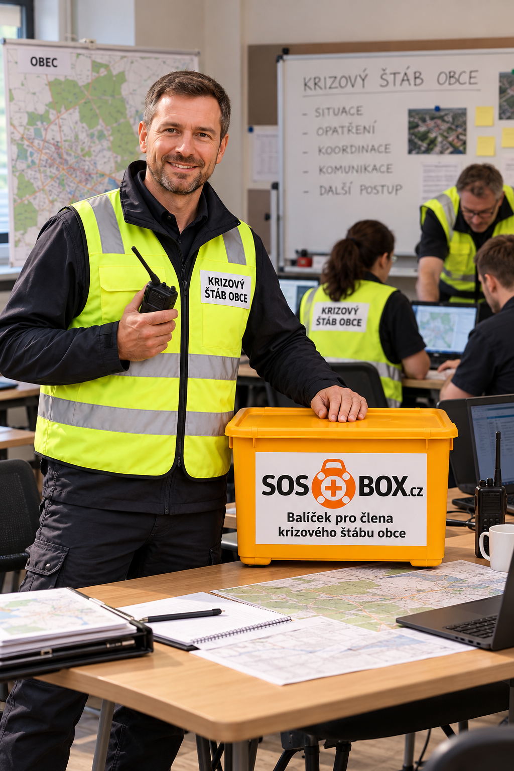 SOS BOX Člen krizového štábu obce - základní balíček v plastovém boxu